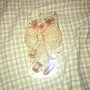 iPhone 4 or IPhone 5 blinged ribbon clear case.